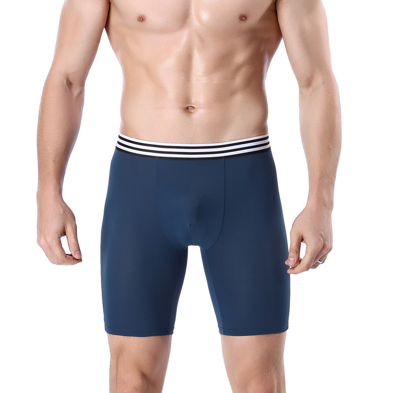 Long ice silk boxer briefs running wear-proof legs multi-purpose shorts,Men's sports underwear