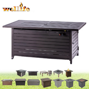 Best Price Of  outdoor smokeless vertical rattan ava rock aluminum rectangle fireg lass   fire pit