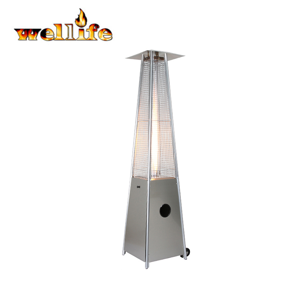 Winter decorative garden terrace glass tube propane blue flame pyramid patio outdoor gas heater