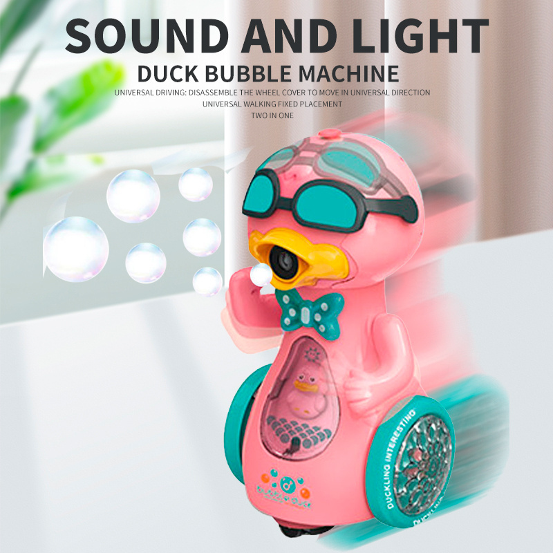 Global Funhood New Toys for Summer Light Up Gatling Bubble Machine Duck Gun Bubble Toys Water Kids Baby Bubble Bath