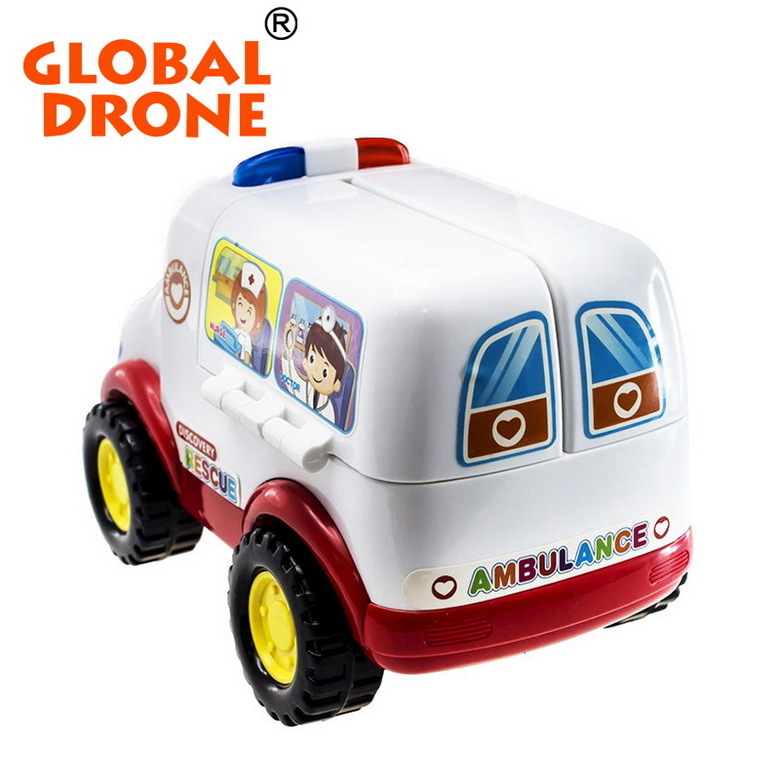 Huile Baby Educational Musical Ambulance Doctor Set Model Simulation Vehicle Learning Electronic Brinquedos Toys For Children