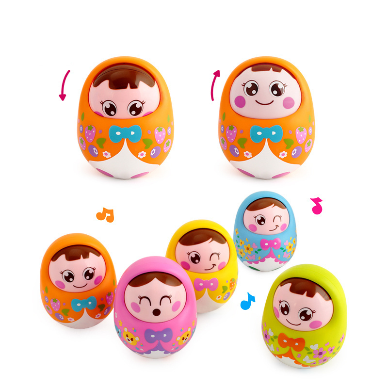 huile Baby Toy Tumbler Doll Mobile Musical Rattles Toys For Babies Newborns Roly-poly