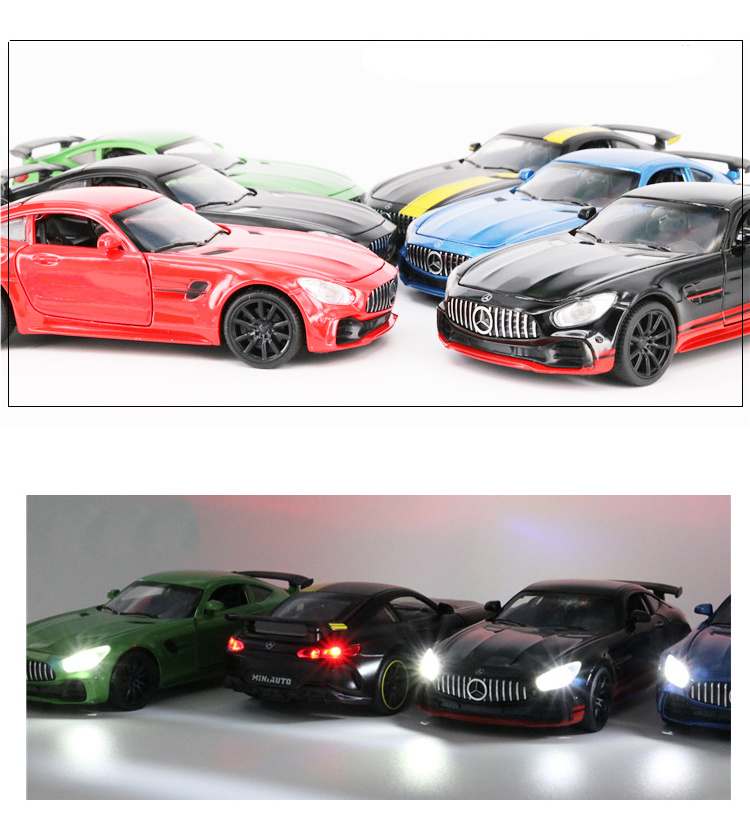 2020 Hot Sale Diecast Model Cars AMG GT R Wheels Alloy Vehicle Sports Car Toys for Kids Souvenir Birthday Gift for Boys