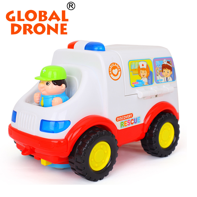 Global Drone Huile Toys 836 2-in-1 Ambulance Doctor Vehicle Set Toy with Lights & Sounds Early Educational toys for Kids 2018