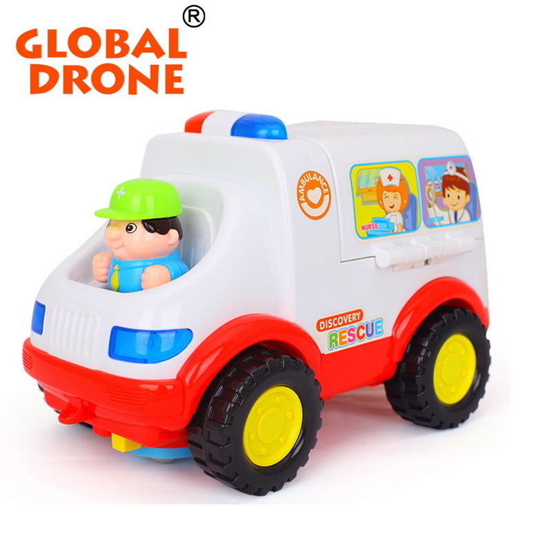 Huile Baby Educational Musical Ambulance Doctor Set Model Simulation Vehicle Learning Electronic Brinquedos Toys For Children