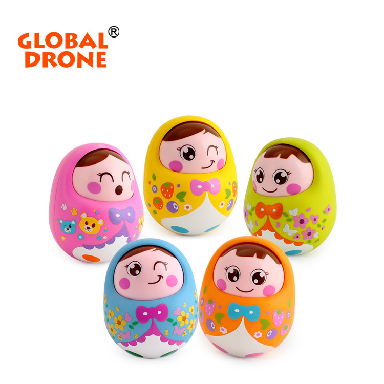 HUILE TOYS 979 Baby Toys Rattles Nodding Tumbler Doll Sweet Bell Music Roly-poly Learning Educational Toys Xmas Gifts