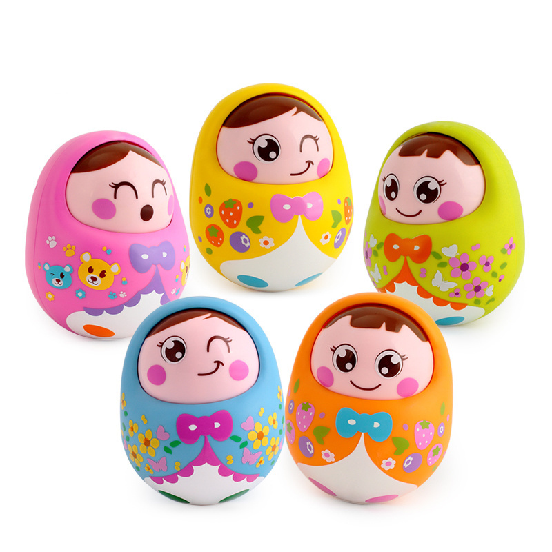 huile Baby Toy Tumbler Doll Mobile Musical Rattles Toys For Babies Newborns Roly-poly