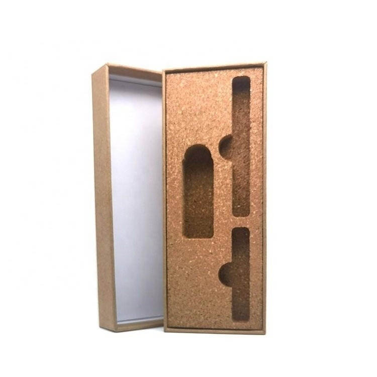 Wholesale Custom Kraft Paper Box Cardboard Package box for 510 Thread Battery USB Charger With Cork EVA insert