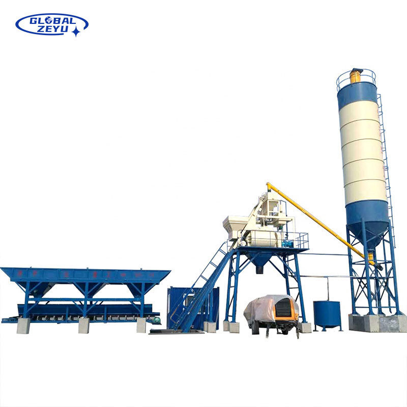 Small Good Quality Stationary Concrete Batching Plant 25m3 35m3 50M3 75M3 Production Mini Concrete Batching Mixing Plant