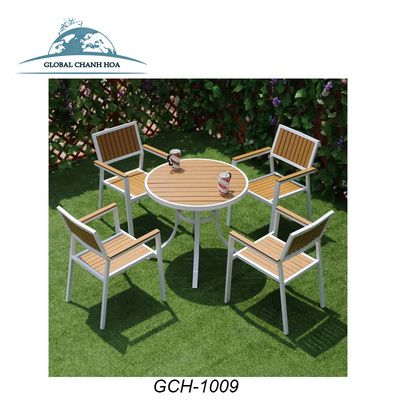 Heavy-duty All Weather Resistant Round Dining Table And Chairs Outdoor Patio Garden Metal Cast Aluminum Wrought Iron Furniture