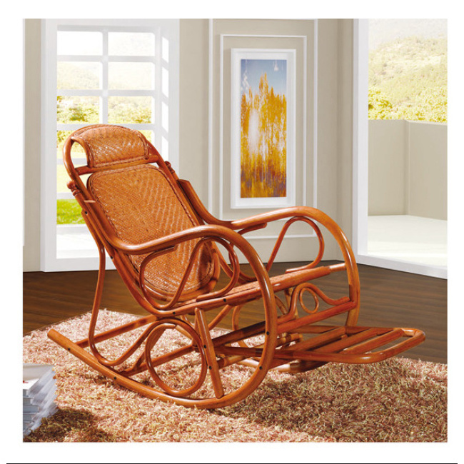 Luxury Adult Rocking Chair Rattan Wicker Furniture China Indoor Living Room Glider Modern Easy Lounge Rattan Chair Armchair