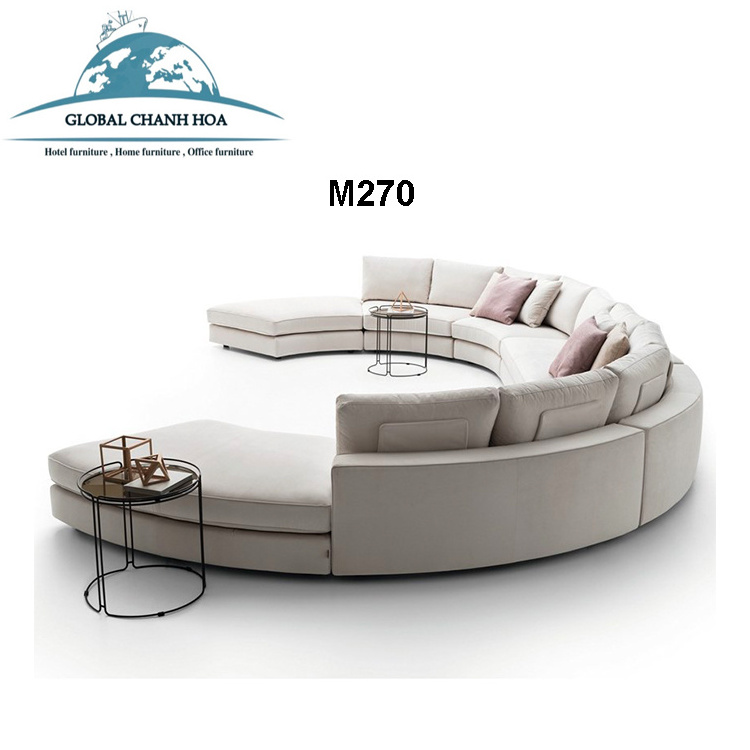 Hotel lobby sofa circular sofa half round/moon sofa