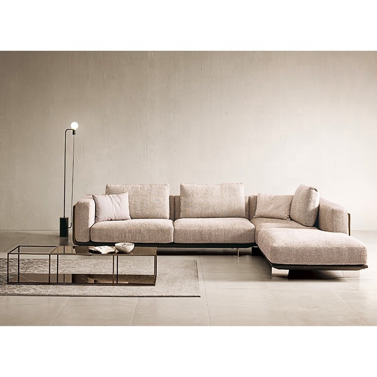 commercial Italian modern furniture design l shape fabric sofa set designs l shape living room sectional couch sofa