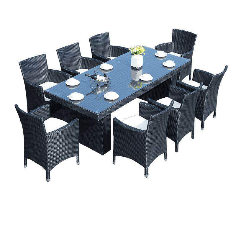 Wholesale 8-Seater Rattan  Furniture Outdoor Garden Table Sets