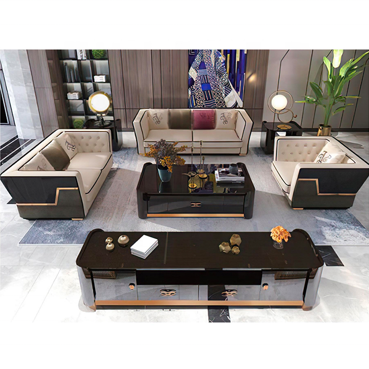 new design hotel gold steel fabric leather sofas sets home couch living room sofa furniture