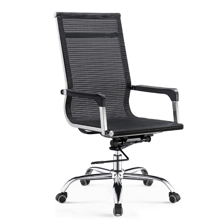 Good Quality Black Swivel Rocking Staff Computer Mesh Fabric Office Chair For 150kgs People Use