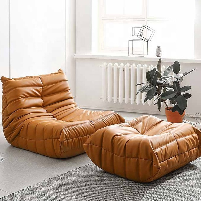 living room furniture Industrial Vintage luxury Leather leisure style chair Mid-Century Design fiberglass pod shaped egg chair