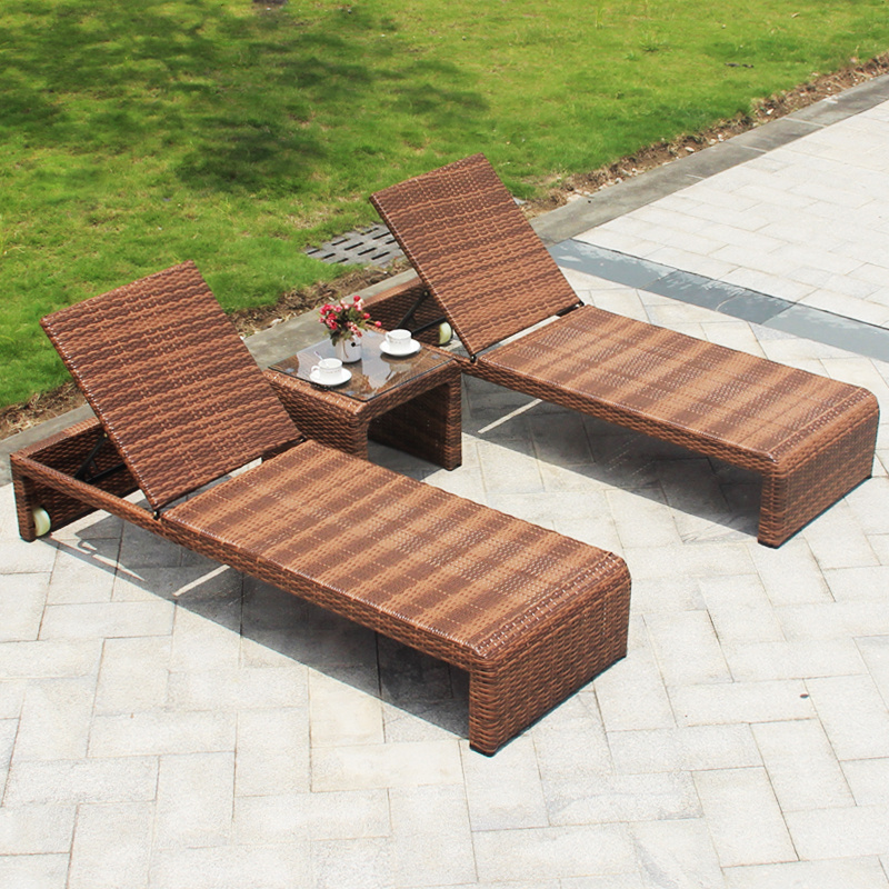 Aluminium Frame Garden Furniture Outdoor Sun Rattan Lounge Chair