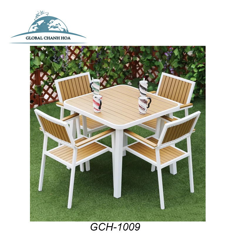 Heavy-duty All Weather Resistant Round Dining Table And Chairs Outdoor Patio Garden Metal Cast Aluminum Wrought Iron Furniture