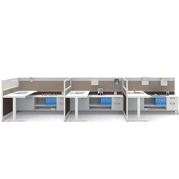 Modular Office Tables Call Center Cubicles 6 Person Workstation Office Table Office Furniture With Steel Leg And Screen