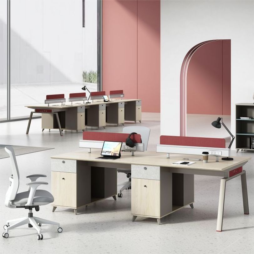 Modern Aluminum Frame Modular 4 Seater Work Station Desk Furniture Call Centre Cubicle Workstation