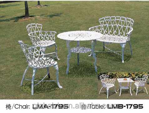 2 Seater Rose Garden Leisure Cast Aluminium Coffee Table And Chairs White Metal Outdoor Furniture