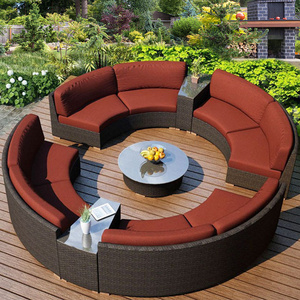 2019 New Design Patio Wicker Garden Furniture Sofa Bed Double Deck Bed Rattan Outdoor Furniture