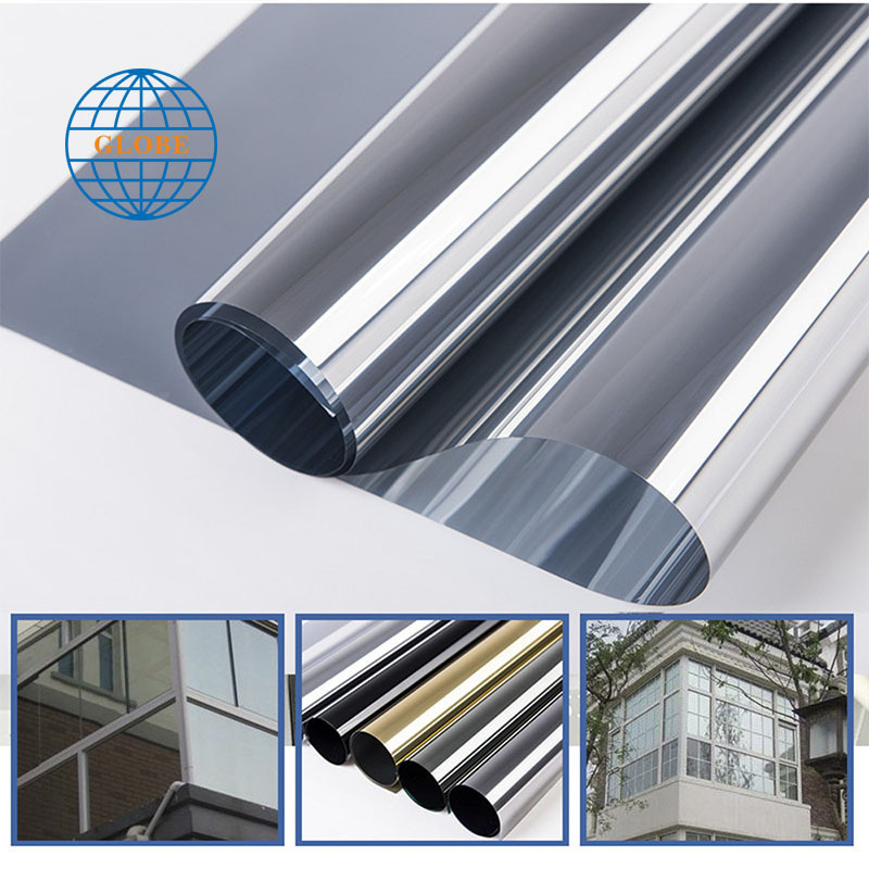 Silver solar reflective window film paper insulation stickers one way mirror