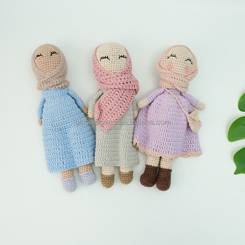 Crochet Hijab Doll Muslim Shower Gifts Kids Eid Deco Ramadan Crafts Advent Stuff Crochet Toy fulla muslim doll