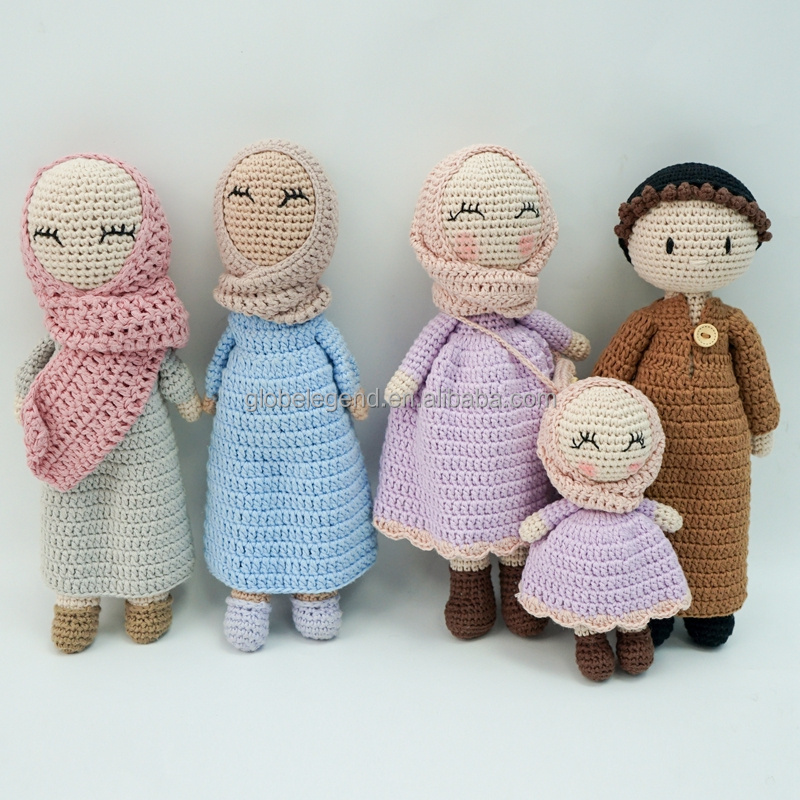 Crochet Hijab Doll Muslim Shower Gifts Kids Eid Deco Ramadan Crafts Advent Stuff Crochet Toy fulla muslim doll