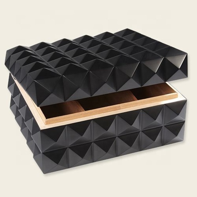 new arrival colibri quasar rot desktop black red finishing cedar wood box pyramid cigar humidor