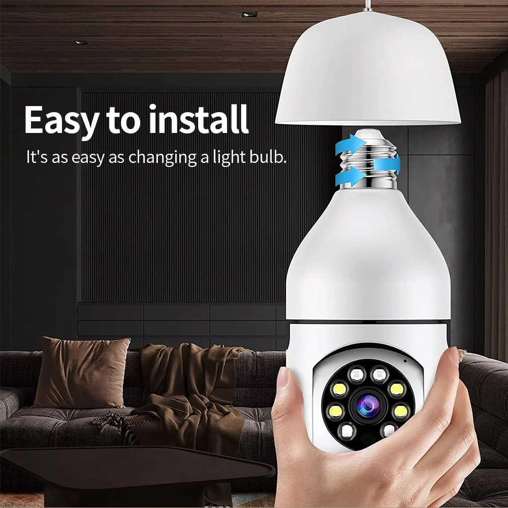 360 Panoramic Bombillo Camara De Seguridad Cctv Smart Home Security Ip Wireless Lightbulb Wifi Light Bulb Camera 360 Degree