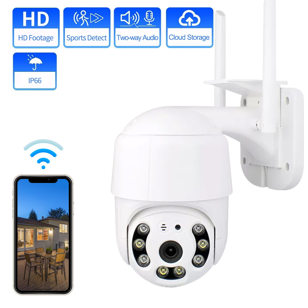 Hot Selling Full HD 1080P PTZ Wifi IP Camera Surveillance Outdoor Colorful Night Wireless Speed Dome Security IP CCTV Camera