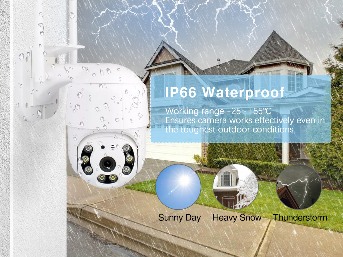 PTZ HD 1080P WiFi IP Cameras AI Human Detect Outdoor & Home Waterproof Security Camera 2-way Audio Video Surveillance A12