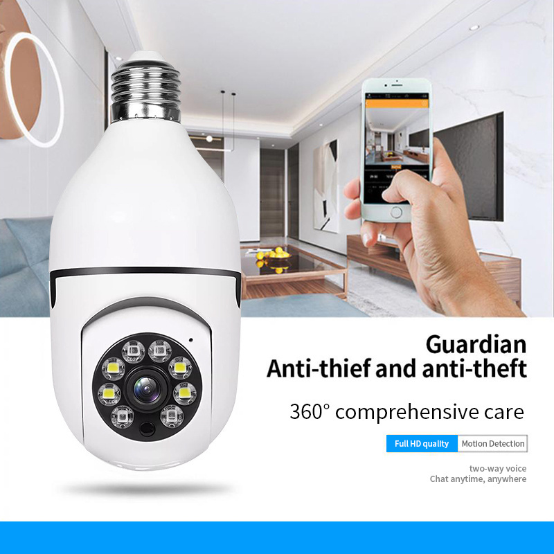 360 Panoramic Bombillo Camara De Seguridad Cctv Smart Home Security Ip Wireless Lightbulb Wifi Light Bulb Camera 360 Degree