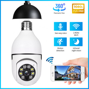 360 Panoramic Bombillo Camara De Seguridad Cctv Smart Home Security Ip Wireless Lightbulb Wifi Light Bulb Camera 360 Degree