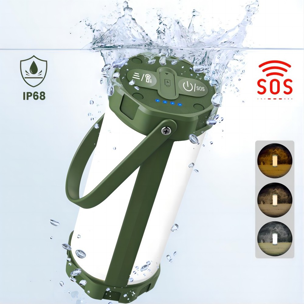 Best Ip68 Waterproof Hanging Outdoor 1200 Lumens Mini Portable Usb Rechargeable Led Camping Lights Lamp With Sos Mode