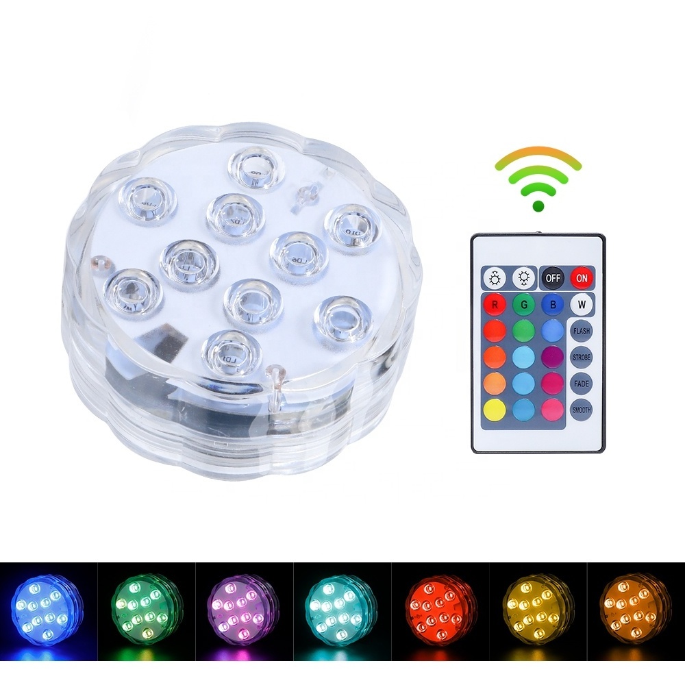 Wholesale Patent Waterproof Led Underwater Shower Light Small Bathtub Remote Control Bath Pond Submersible Led Hot Tub Lights