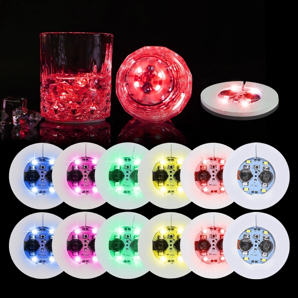 Best Seller Light Up Bottles Sticker Light Flashing Bar Decor Halloween Party Decorations Wedding Cups LED Round Bottle Light