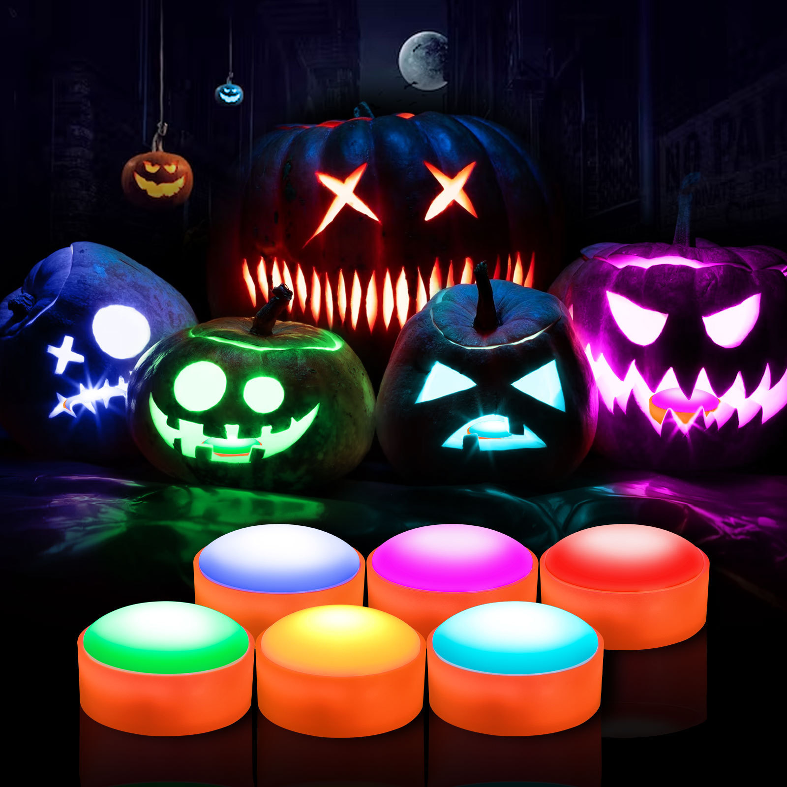 Party Supplies Halloween Pumpkin Lights Decorations Remote Control Pumpkin Light Tea Lights For Halloween Party Ornaments