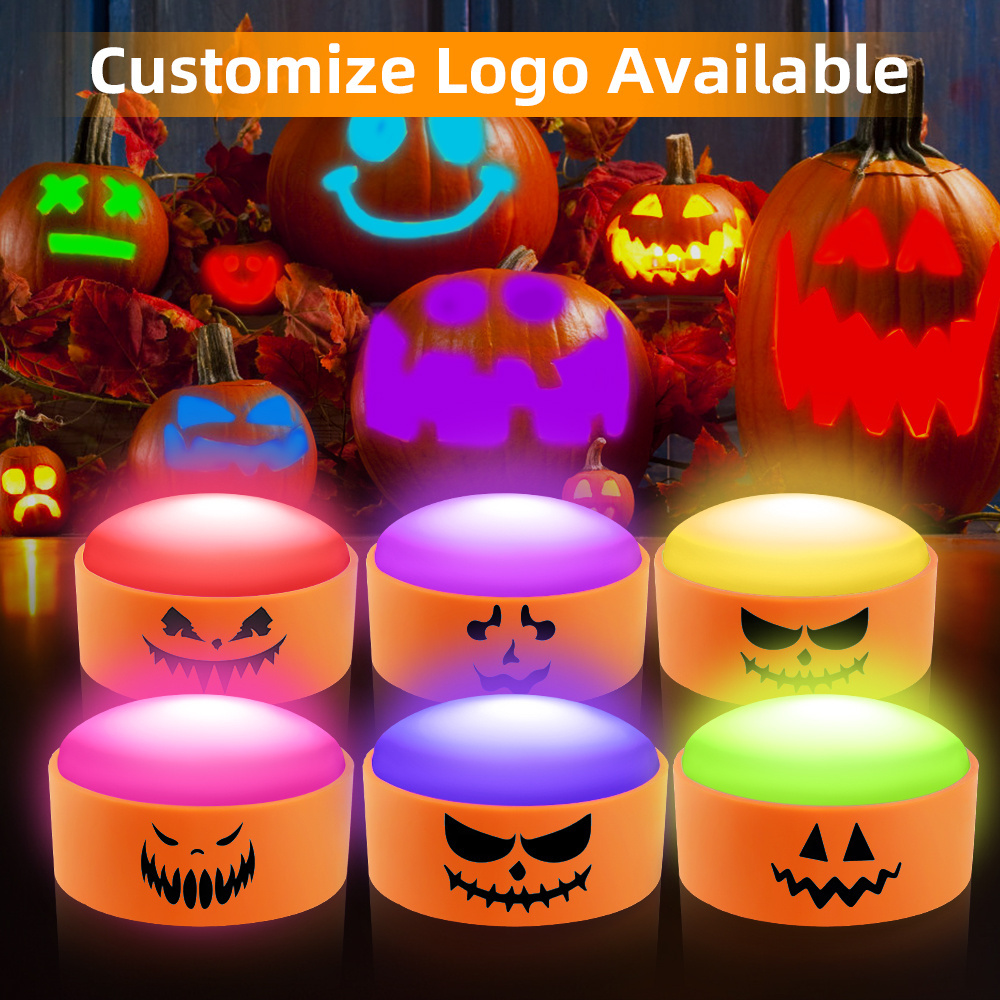 Led Halloween Lights Orange Waterproof Tea With Timer Lantern Battery Operated Outdoor Candles Flameless Pumpkin Lights