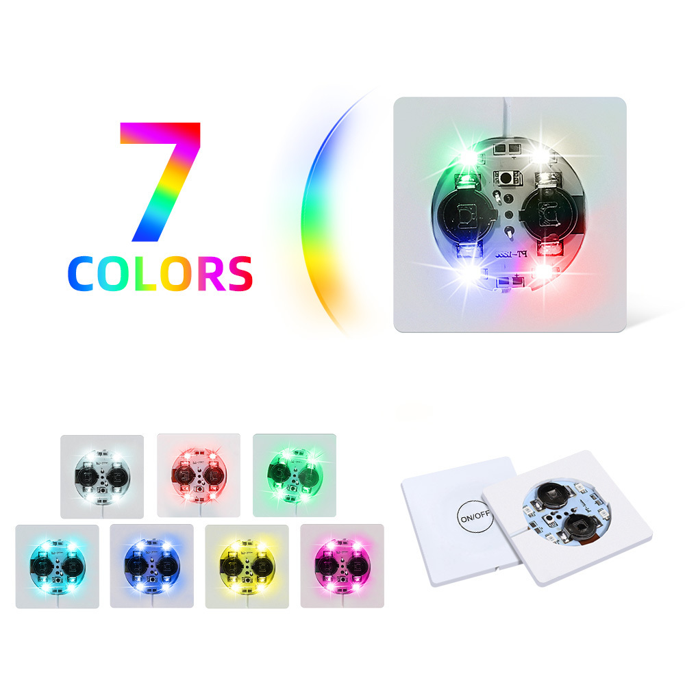 Rave Party Accessories LED Sticker Coaster Drinks Flash Light Up Cup Coaster Flashing Shots Light LED Bottle Sticker Lights