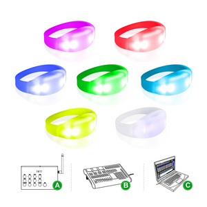 Luminous Silicone Glowing DMX Promotional Gift Wireless Wristband Interactive Events Light Up Customized Led Bracelets