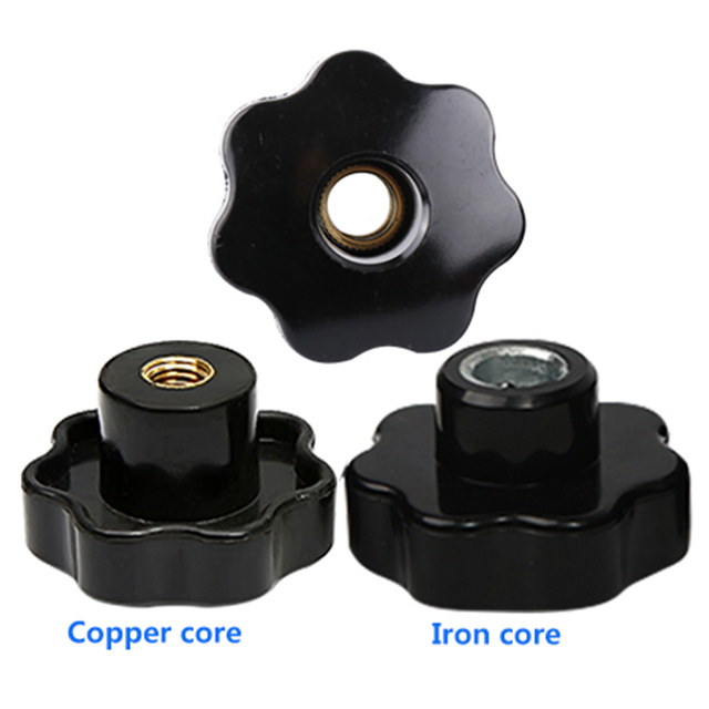 M4 M5 M6 M8 M10 Female Thread Star Handle Nut Knobs Black Plastic Screw-On Handle Clamping Knob