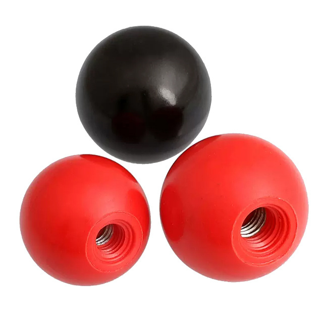 Factory price yellow Red Black round Ball Knobs Revolving Handle Bakelite ball knob m8 m10 for Printing Industry