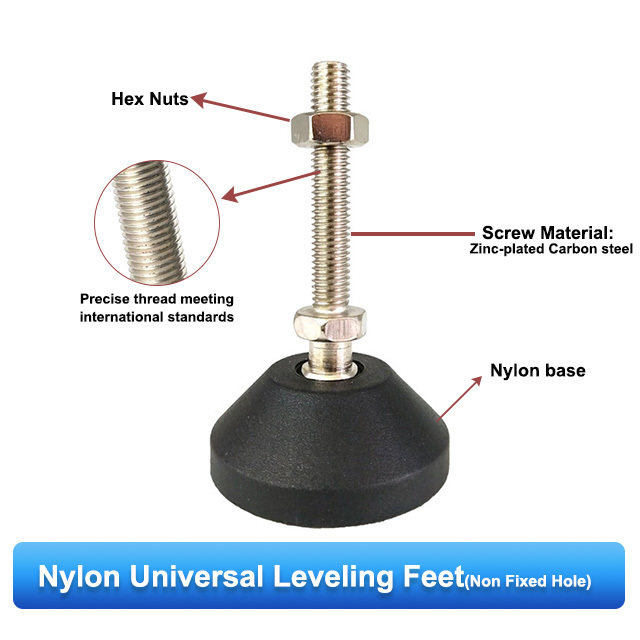 Free sample galvanized stud adjustable feet nylon swivel leveling feet adjustable leveling feet m8 m10 m12 m14 m16 m20 m24