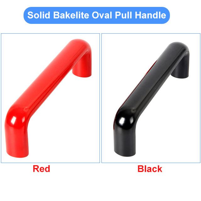 Textile Machinery Bakelite Pull Handles M8 Black Oval U Shape Pull Handle Black Pull Handle 180mm