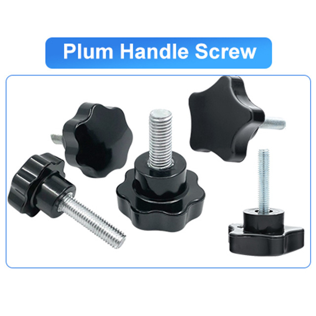 Fast Delivery Galvanized Plum Handle Screw Hand Screw Clamping Star Knob M5 Bolt Torx Plum Plastic with Head Diameter 25mm ZINC