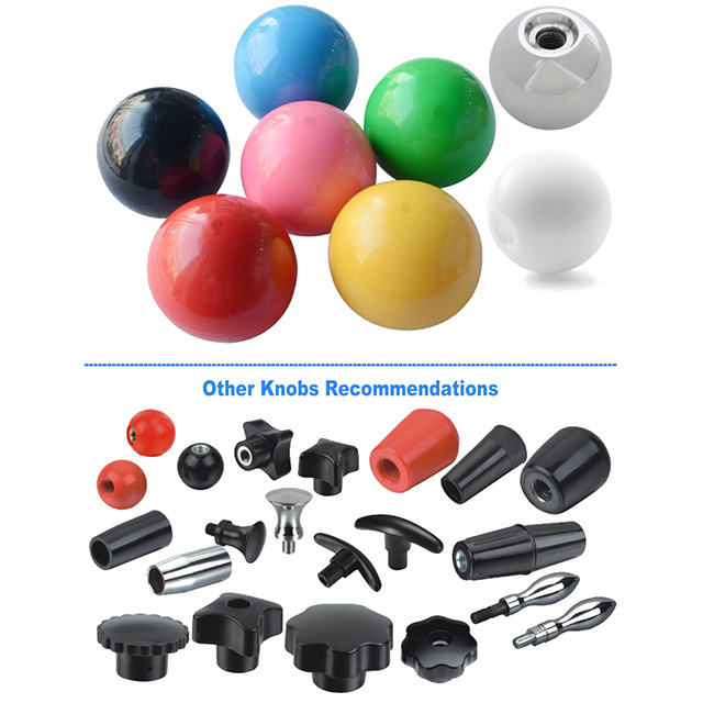 Threaded Ball Knobs M8 Female Thread Thermoset Ball Knob Black Round Operation Ball Handles with Thread Iron Insert