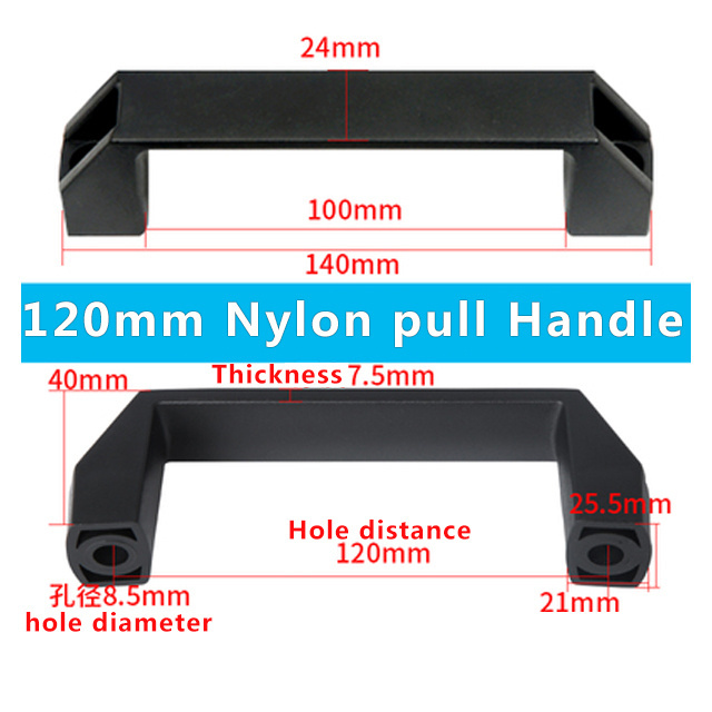 120mm Machine Square Door Handle Pull Handle Plastic Black Modern Plastic Furniture Door Cabinet Drawer Handle Plastic Knob